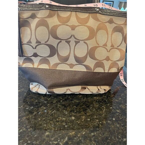 Coach Signature Brown Tote Bag Medium Women's Spacious Interior - Picture 3 of 16